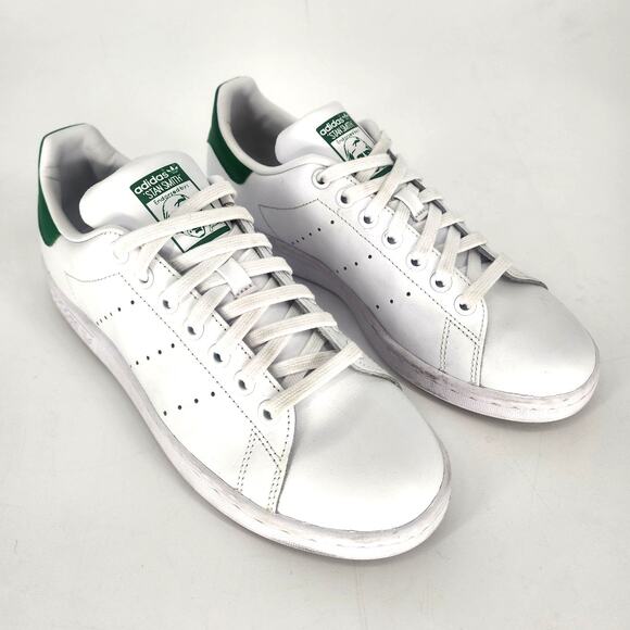 Adidas Stan Smith White Leather Green Heel Tab Sneakers Women’s Size 7 - Picture 13 of 13
